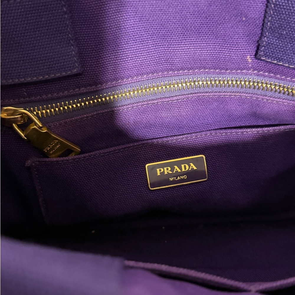 Prada Purple Canapa Tote - Picture 7 of 7